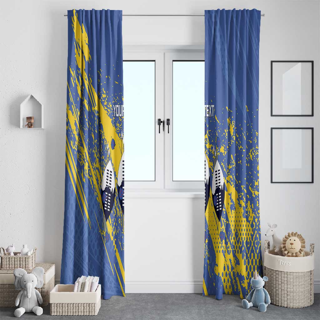Eswatini Football Custom Window Curtain Sihlangu Semnikati Blue - African Pride