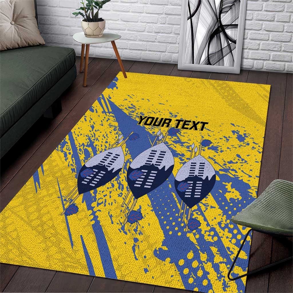 Eswatini Football Custom Area Rug Sihlangu Semnikati Yellow - African Pride