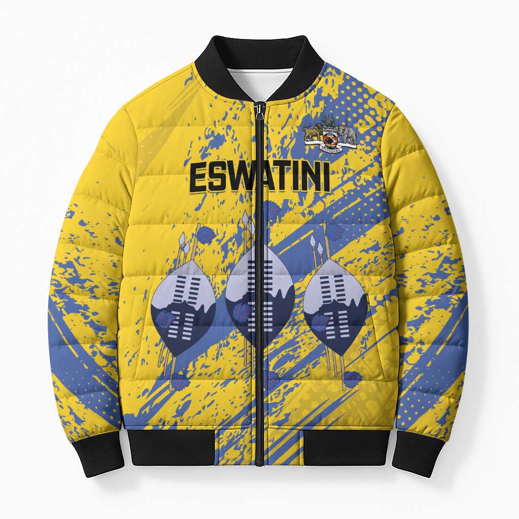 Eswatini Football Custom Bomber Puffer Jacket Sihlangu Semnikati Yellow