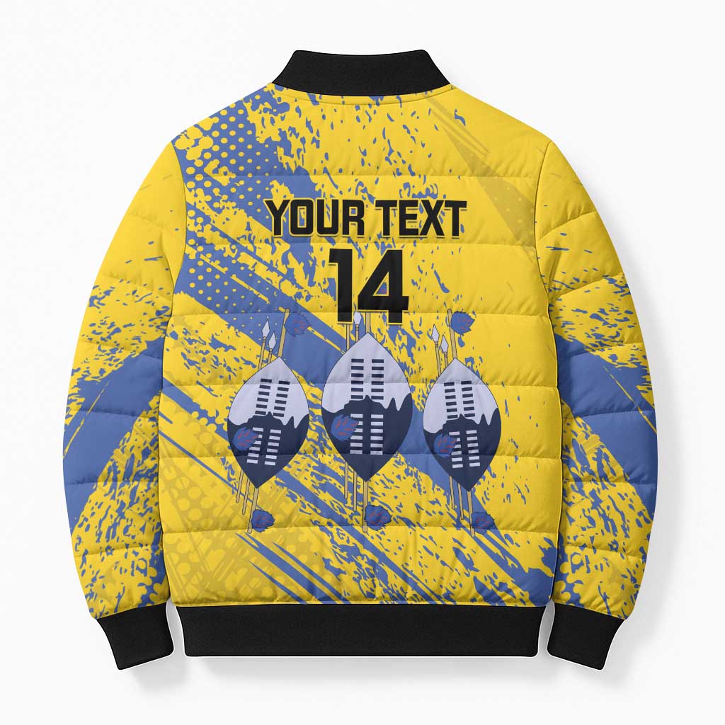 Eswatini Football Custom Bomber Puffer Jacket Sihlangu Semnikati Yellow