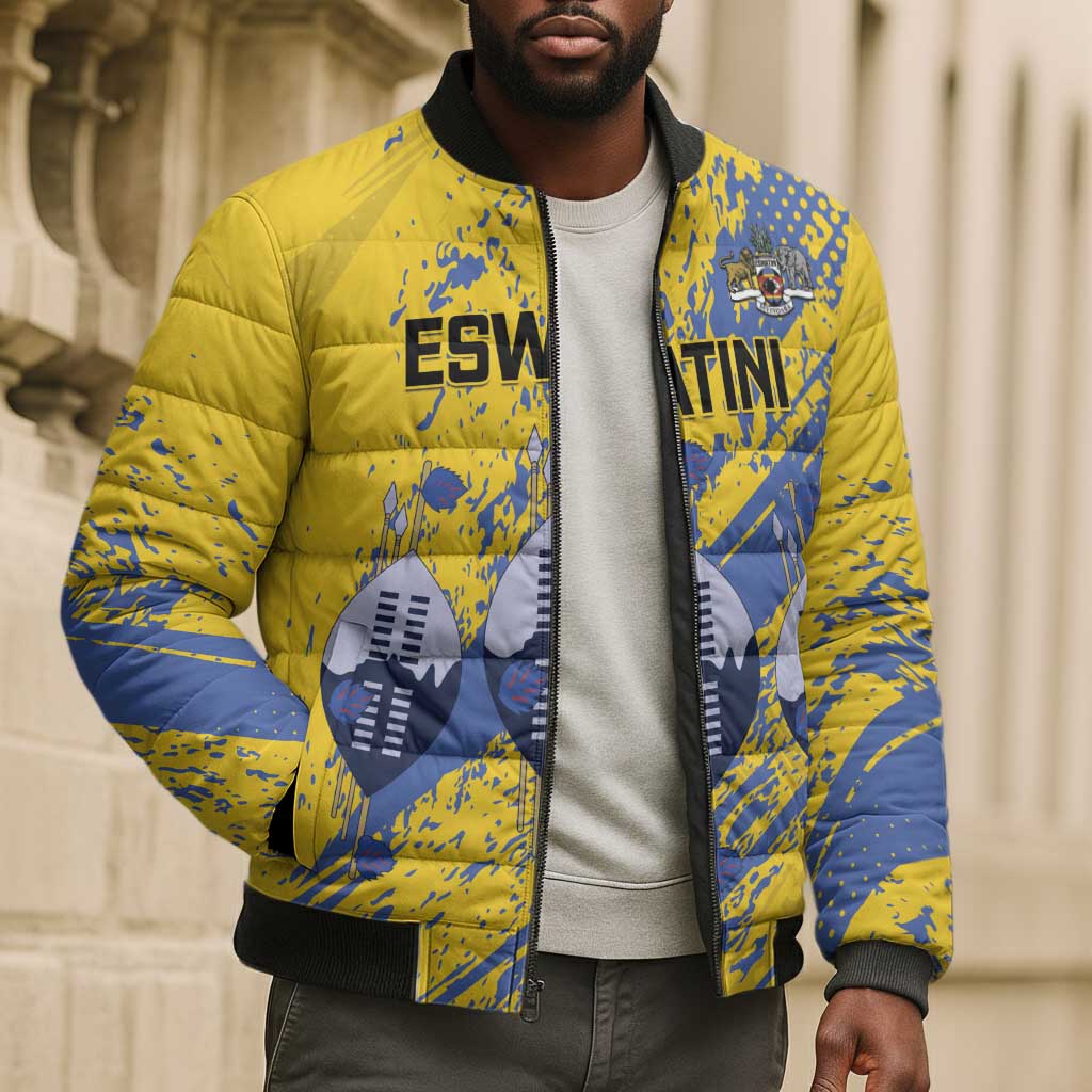 Eswatini Football Custom Bomber Puffer Jacket Sihlangu Semnikati Yellow
