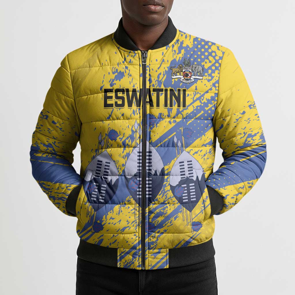 Eswatini Football Custom Bomber Puffer Jacket Sihlangu Semnikati Yellow