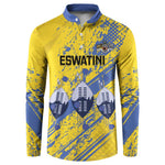 Eswatini Football Custom Button Sweatshirt Sihlangu Semnikati Yellow
