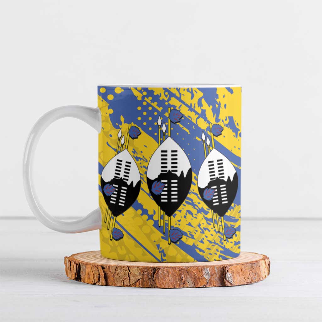 Eswatini Football Custom Ceramic Mug Sihlangu Semnikati Yellow