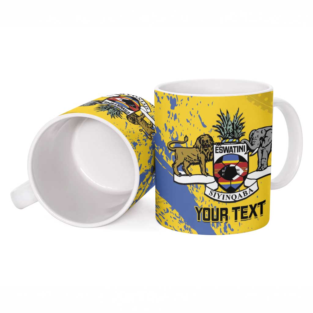 Eswatini Football Custom Ceramic Mug Sihlangu Semnikati Yellow