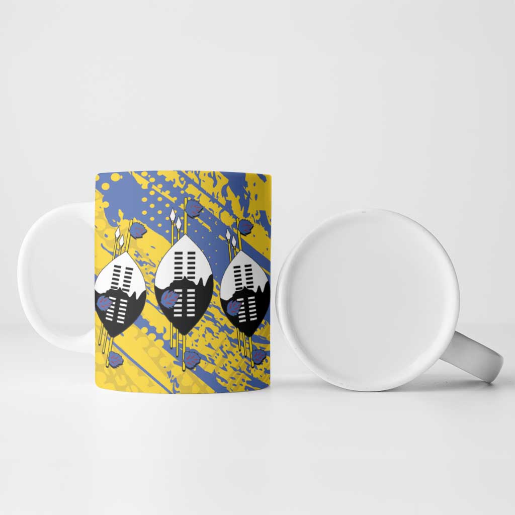 Eswatini Football Custom Ceramic Mug Sihlangu Semnikati Yellow