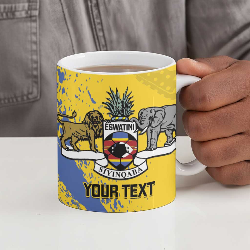 Eswatini Football Custom Ceramic Mug Sihlangu Semnikati Yellow