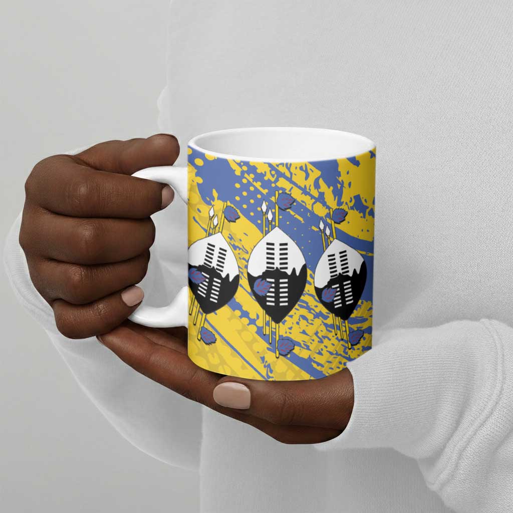 Eswatini Football Custom Ceramic Mug Sihlangu Semnikati Yellow