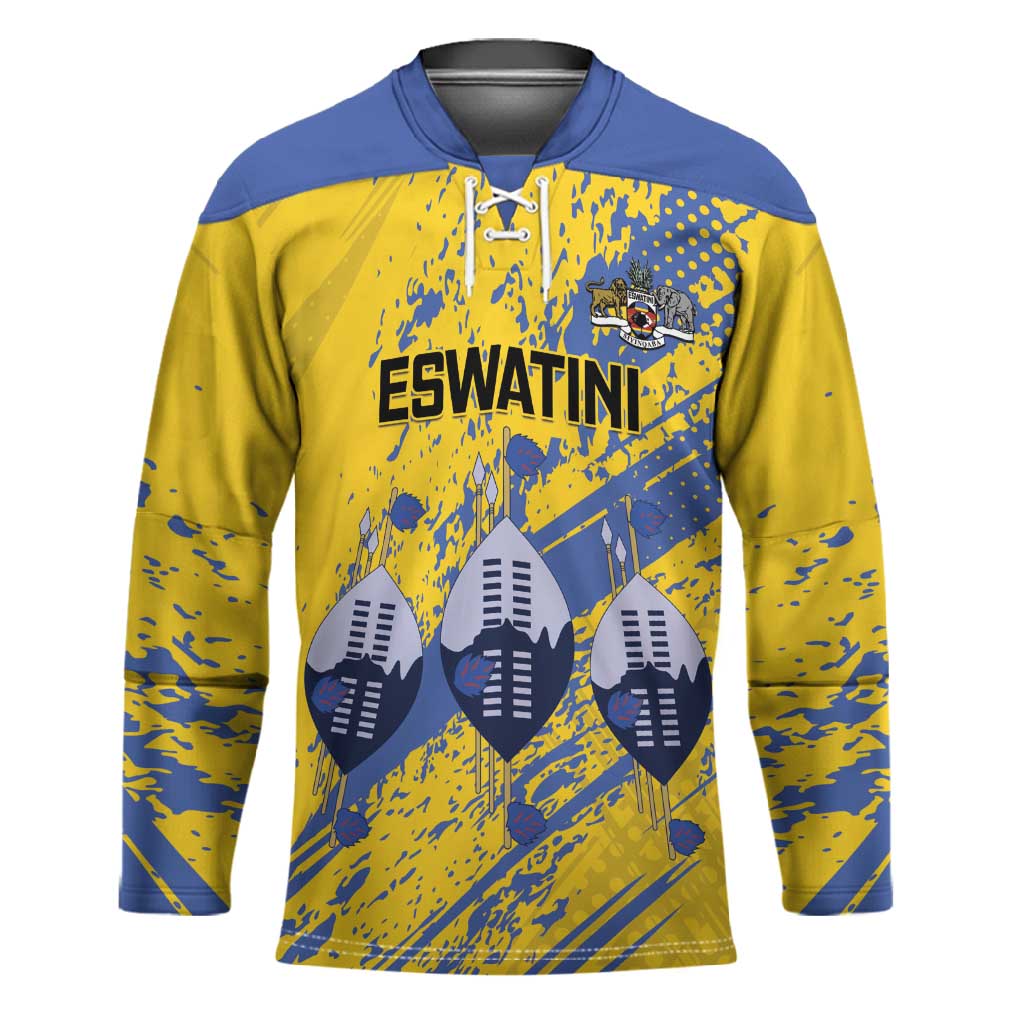 Eswatini Football Custom Hockey Jersey Sihlangu Semnikati Yellow