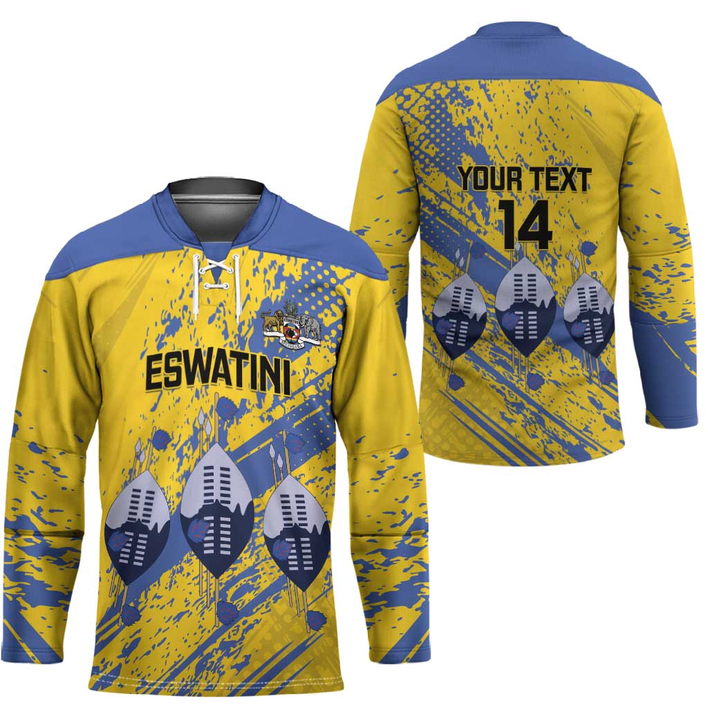 Eswatini Football Custom Hockey Jersey Sihlangu Semnikati Yellow