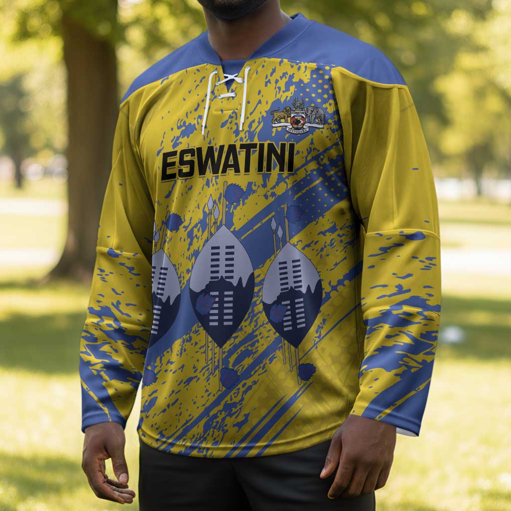 Eswatini Football Custom Hockey Jersey Sihlangu Semnikati Yellow