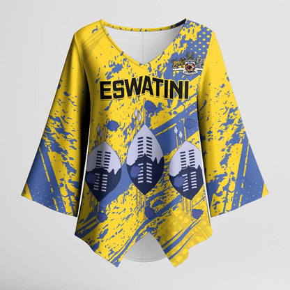 Eswatini Football Custom Kimono Sleeve Blouse Sihlangu Semnikati Yellow