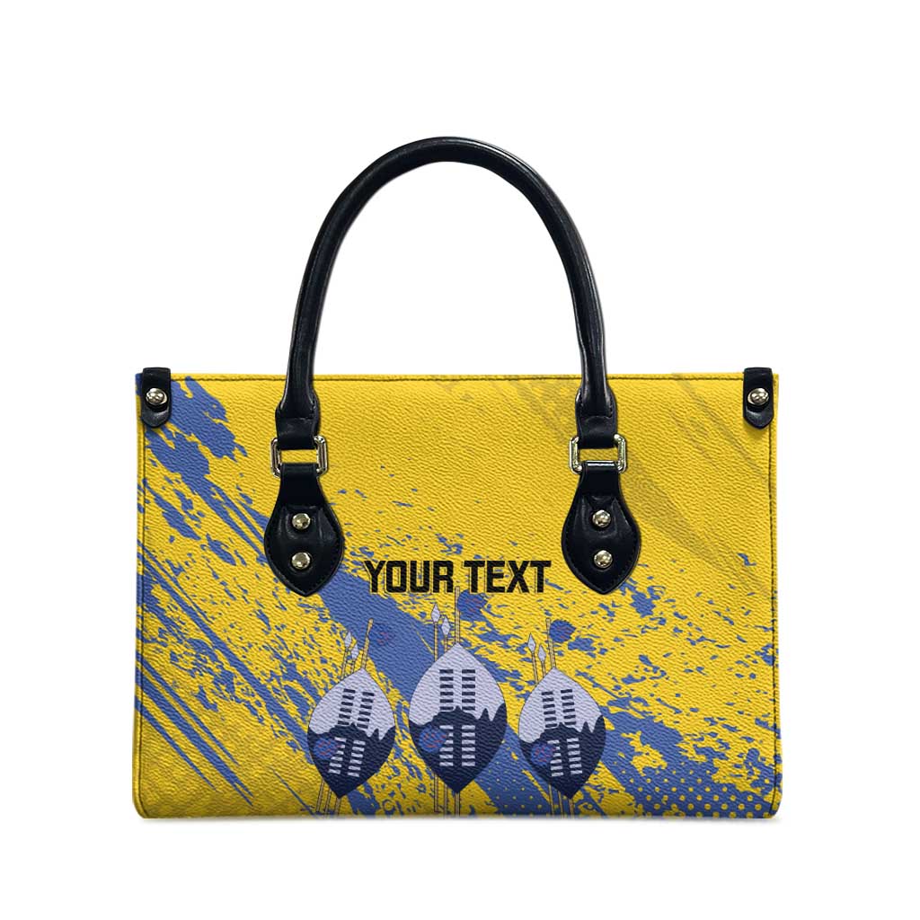 Eswatini Football Custom Leather Bag Sihlangu Semnikati Yellow