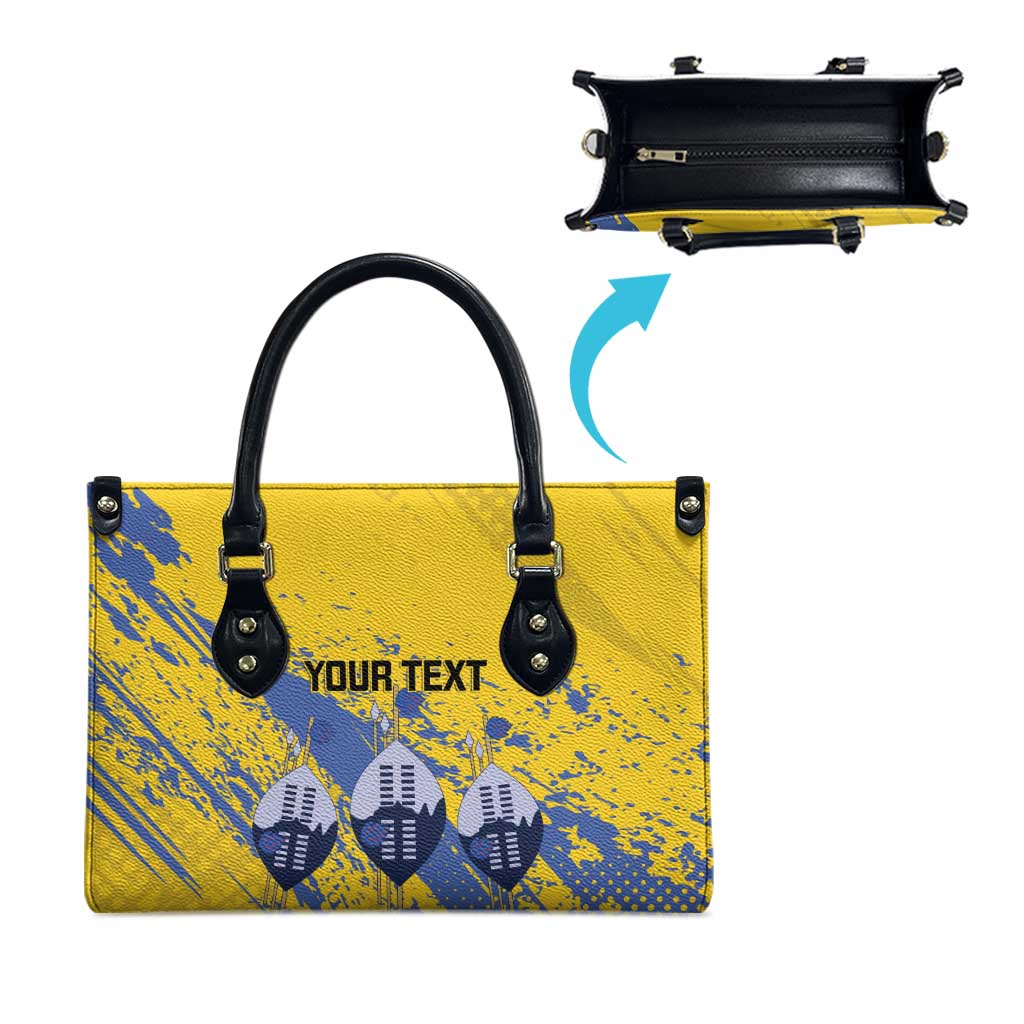 Eswatini Football Custom Leather Bag Sihlangu Semnikati Yellow
