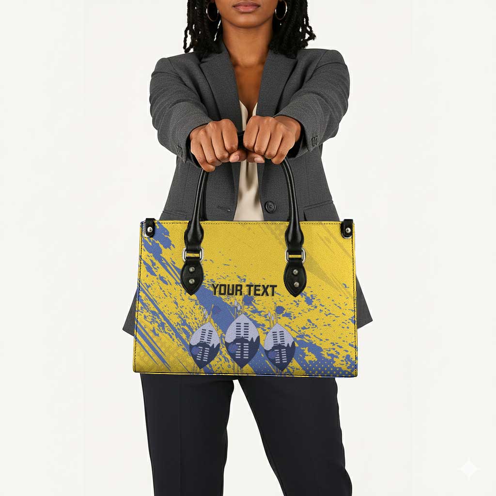 Eswatini Football Custom Leather Bag Sihlangu Semnikati Yellow