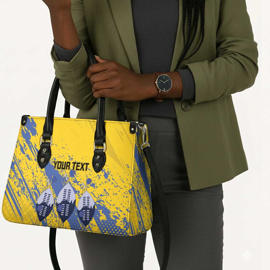 Eswatini Football Custom Leather Bag Sihlangu Semnikati Yellow