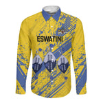 Eswatini Football Custom Long Sleeve Button Shirt Sihlangu Semnikati Yellow - African Pride