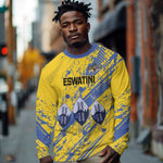 Eswatini Football Custom Long Sleeve Shirt Sihlangu Semnikati Yellow - African Pride
