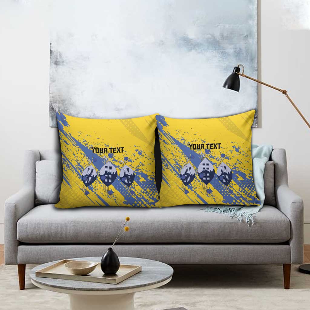 Eswatini Football Custom Pillow Cover Sihlangu Semnikati Yellow