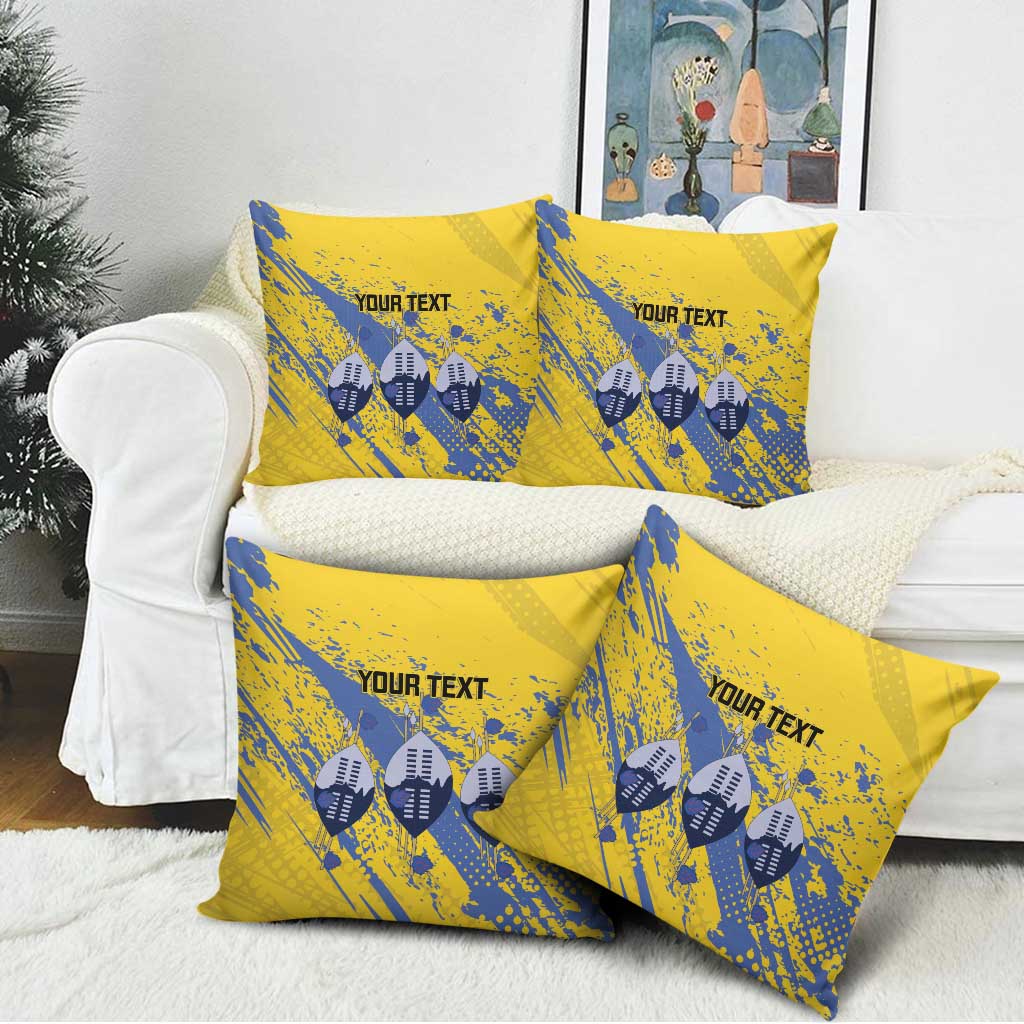 Eswatini Football Custom Pillow Cover Sihlangu Semnikati Yellow