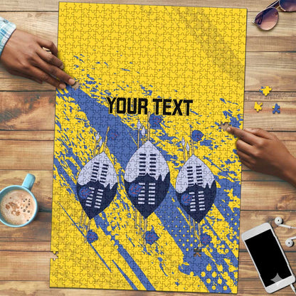 Eswatini Football Custom Puzzle Sihlangu Semnikati Yellow
