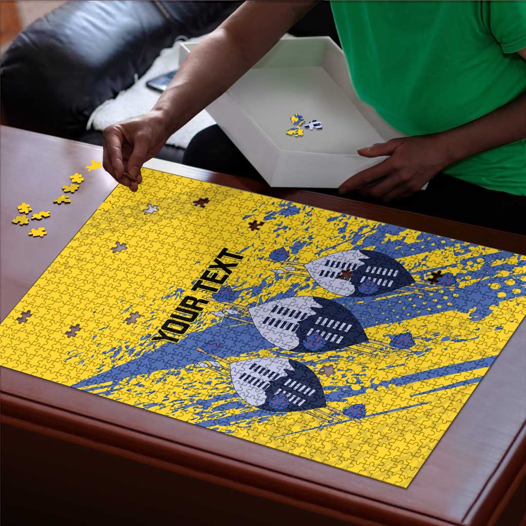 Eswatini Football Custom Puzzle Sihlangu Semnikati Yellow
