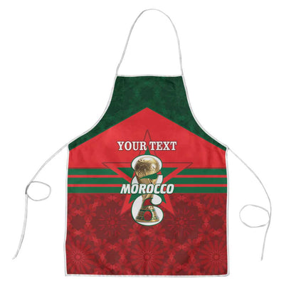 Personalized Morocco Football Apron 2026 Come On Atlas Lions - African Pride
