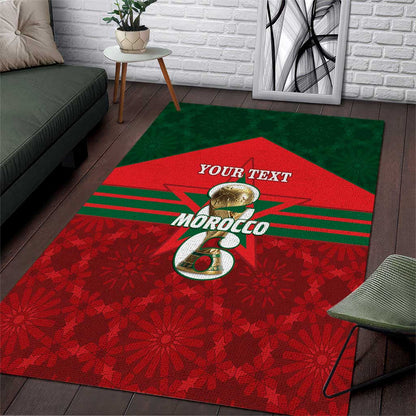 Personalized Morocco Football Area Rug 2026 Come On Atlas Lions - African Pride
