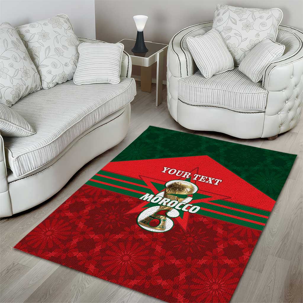 Personalized Morocco Football Area Rug 2026 Come On Atlas Lions - African Pride