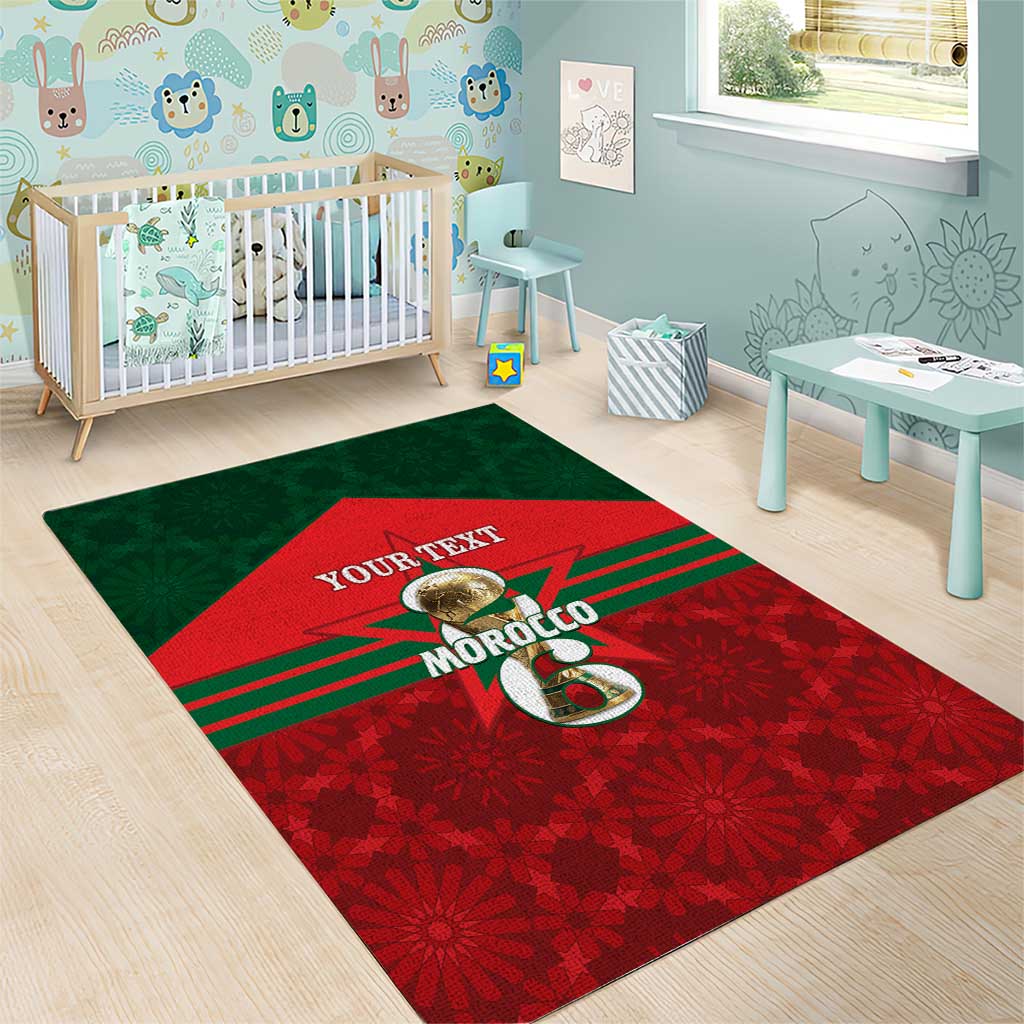Personalized Morocco Football Area Rug 2026 Come On Atlas Lions - African Pride