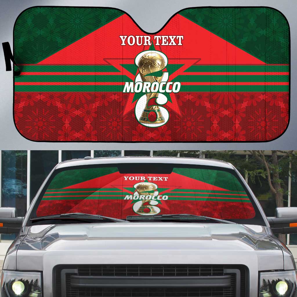 Personalized Morocco Football Auto Sun Shade 2026 Come On Atlas Lions - African Pride