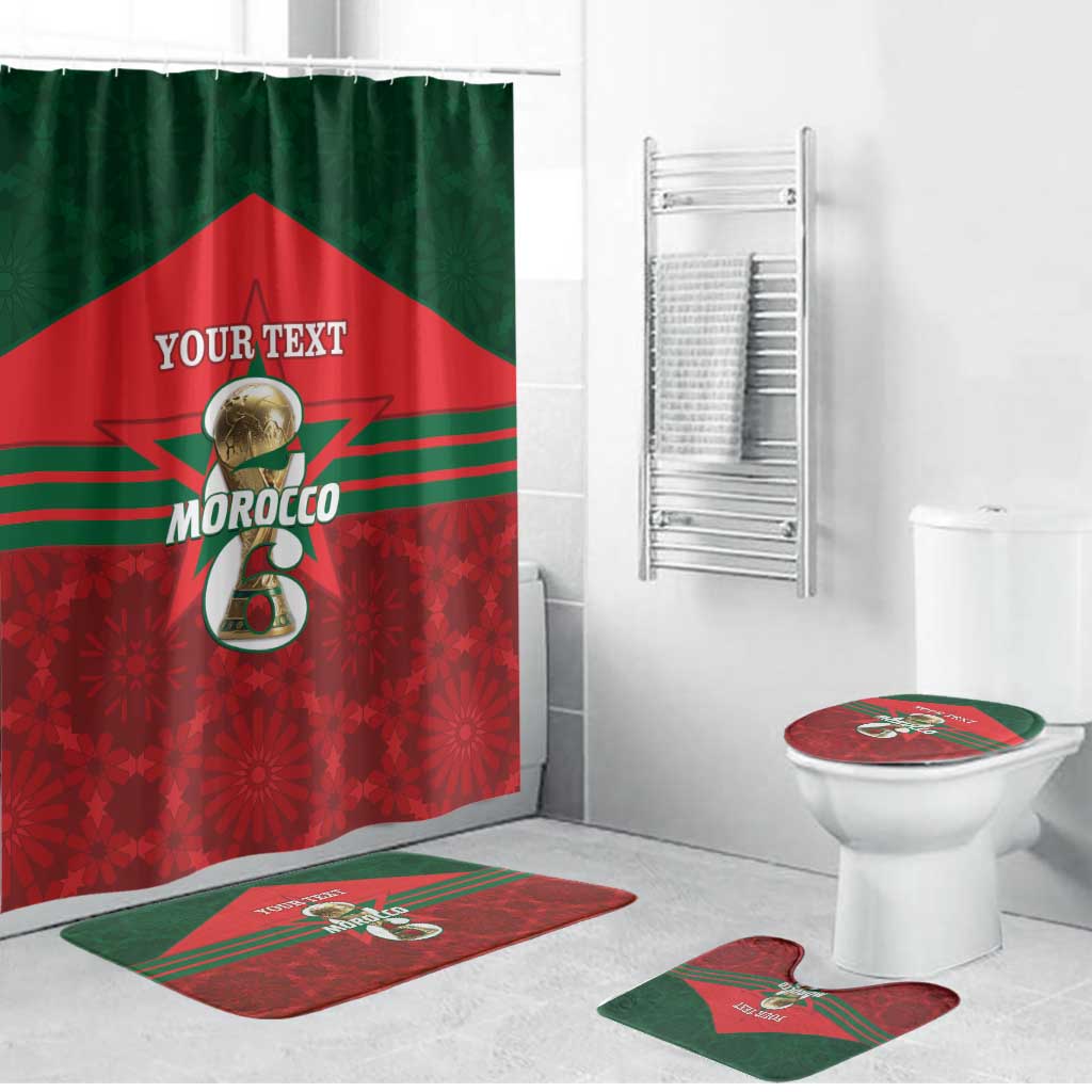 Personalized Morocco Football Bathroom Set 2026 Come On Atlas Lions - African Pride