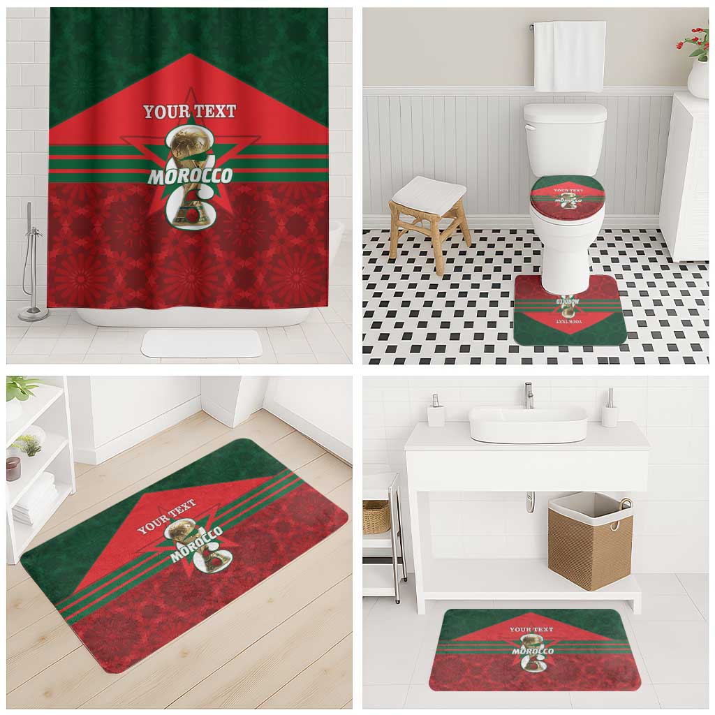 Personalized Morocco Football Bathroom Set 2026 Come On Atlas Lions - African Pride