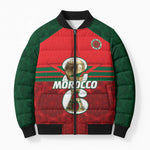Personalized Morocco Football Bomber Puffer Jacket 2026 Come On Atlas Lions - African Pride