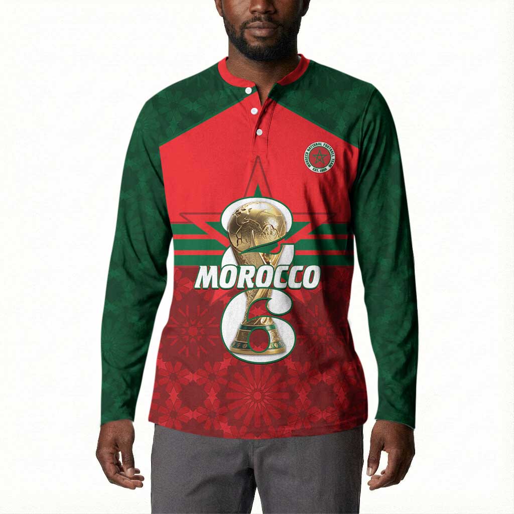 Personalized Morocco Football Button Sweatshirt 2026 Come On Atlas Lions
