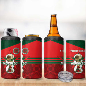 Personalized Morocco Football 4 in 1 Can Cooler Tumbler 2026 Come On Atlas Lions - African Pride