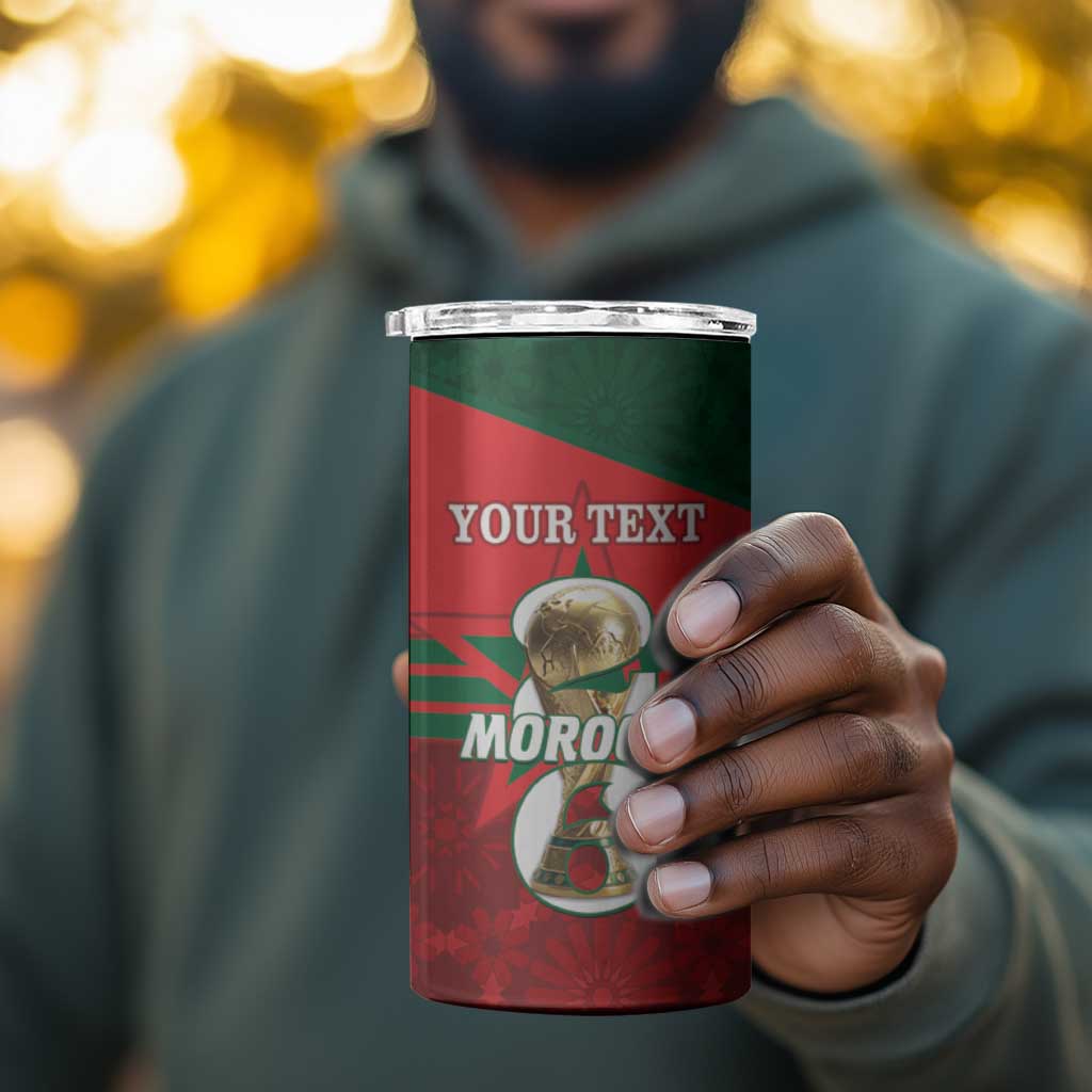 Personalized Morocco Football 4 in 1 Can Cooler Tumbler 2026 Come On Atlas Lions - African Pride