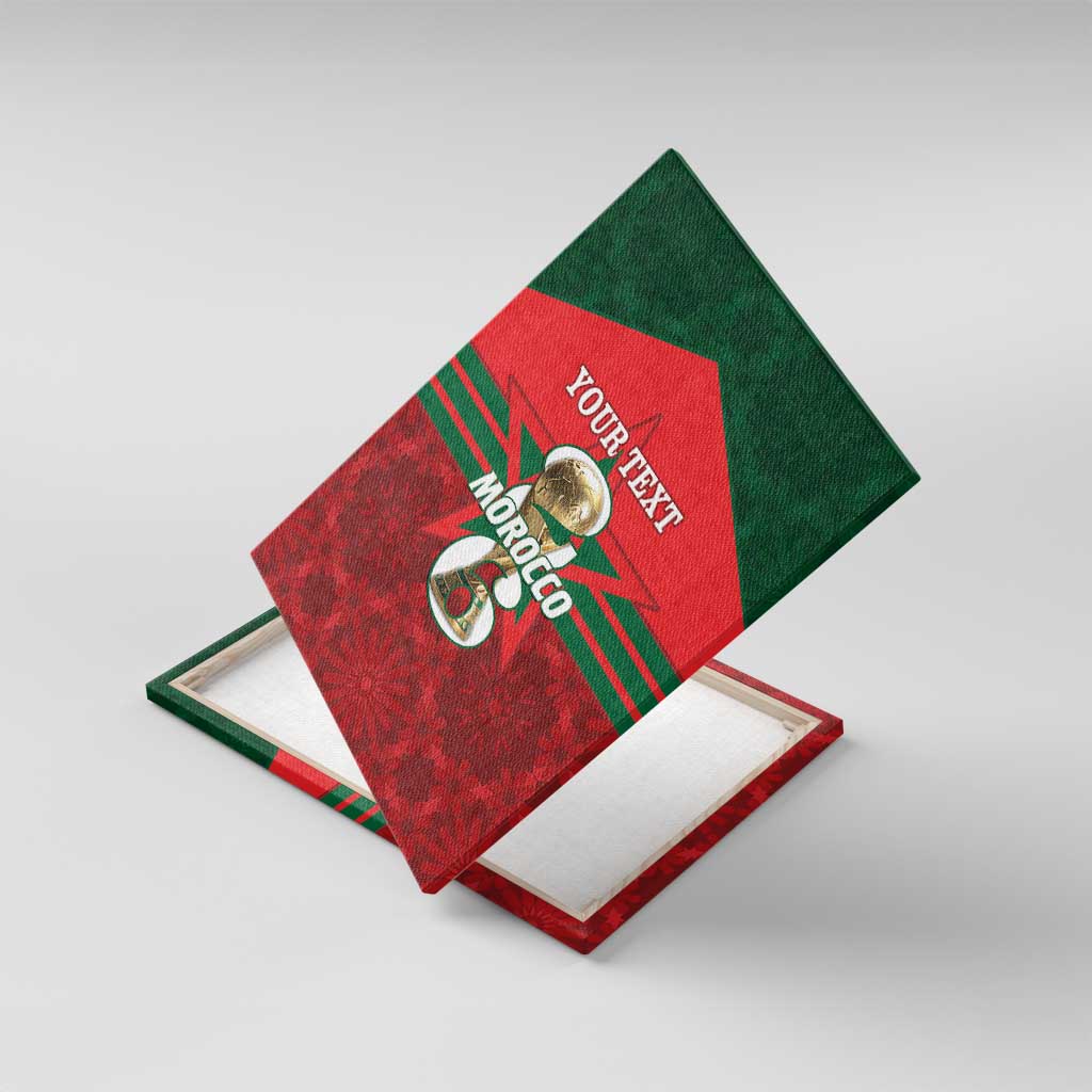 Personalized Morocco Football Canvas Wall Art 2026 Come On Atlas Lions - African Pride