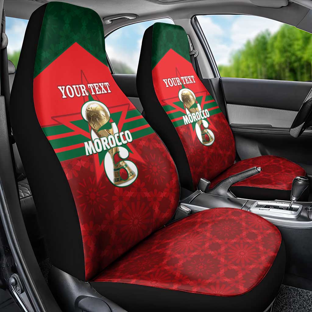 Personalized Morocco Football Car Seat Cover 2026 Come On Atlas Lions - African Pride