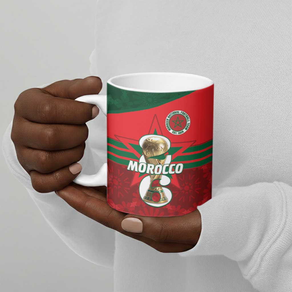 Personalized Morocco Football Ceramic Mug 2026 Come On Atlas Lions - African Pride