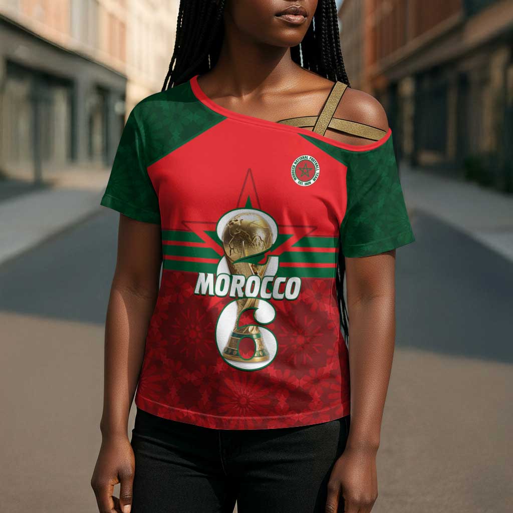 Personalized Morocco Football Cross Shoulder Shirt 2026 Come On Atlas Lions - African Pride