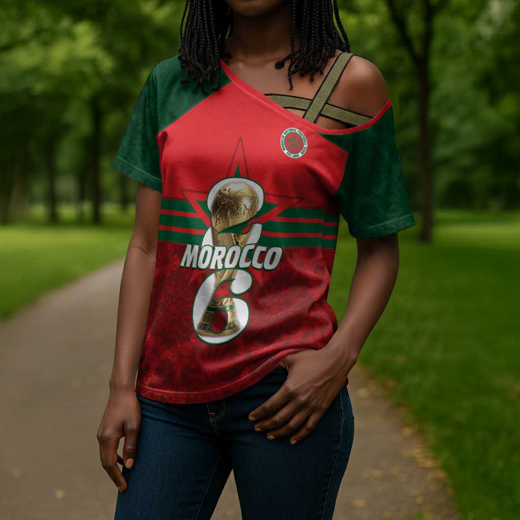 Personalized Morocco Football Cross Shoulder Shirt 2026 Come On Atlas Lions - African Pride