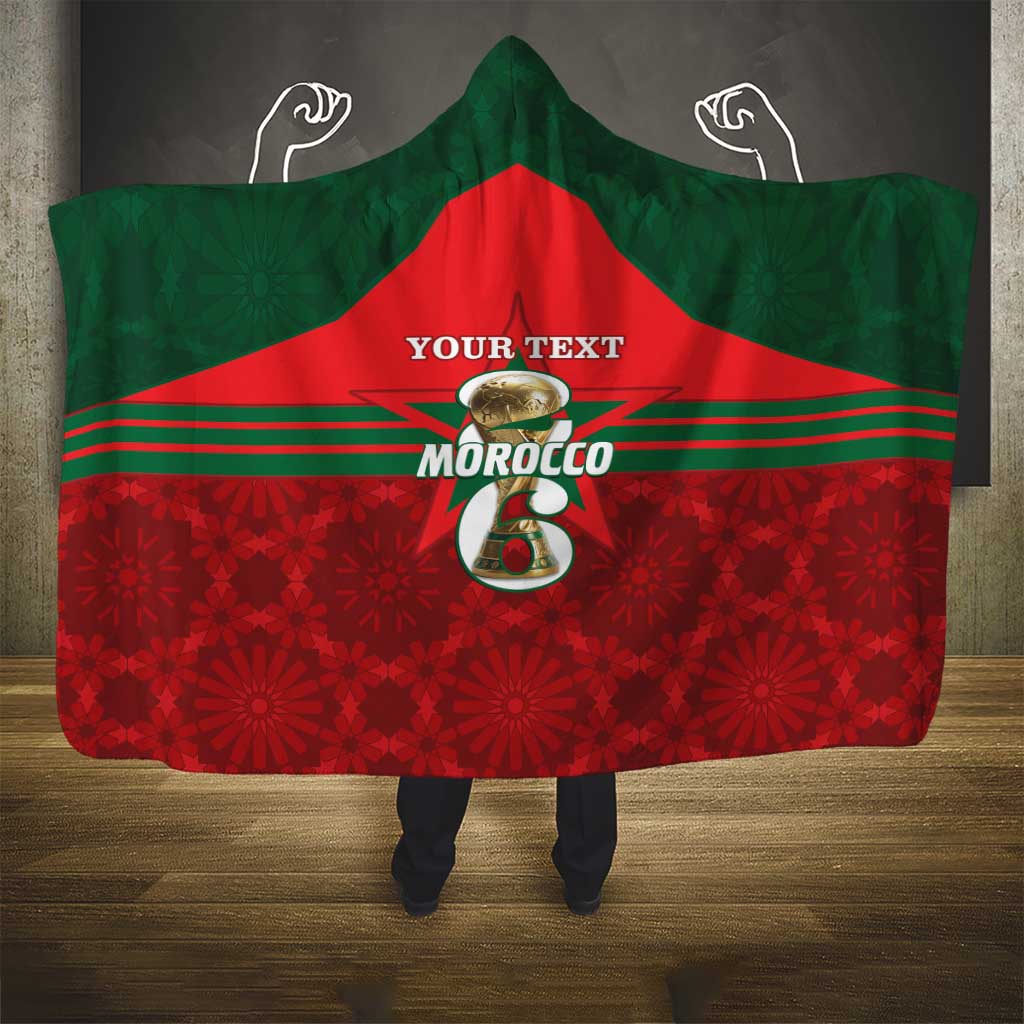 Personalized Morocco Football Hooded Blanket 2026 Come On Atlas Lions - African Pride