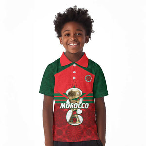 Personalized Morocco Football Kid Polo Shirt 2026 Come On Atlas Lions LT14