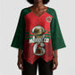 Personalized Morocco Football Kimono Sleeve Blouse 2026 Come On Atlas Lions - African Pride