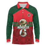 Personalized Morocco Football Long Sleeve Polo Shirt 2026 Come On Atlas Lions - African Pride