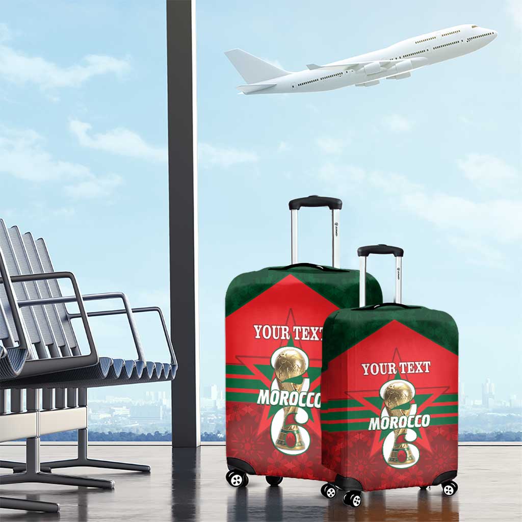 Personalized Morocco Football Luggage Cover 2026 Come On Atlas Lions - African Pride