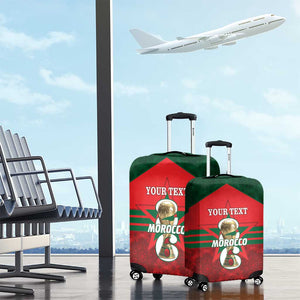 Personalized Morocco Football Luggage Cover 2026 Come On Atlas Lions - African Pride