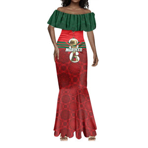 Personalized Morocco Football Mermaid Dress 2026 Come On Atlas Lions LT14