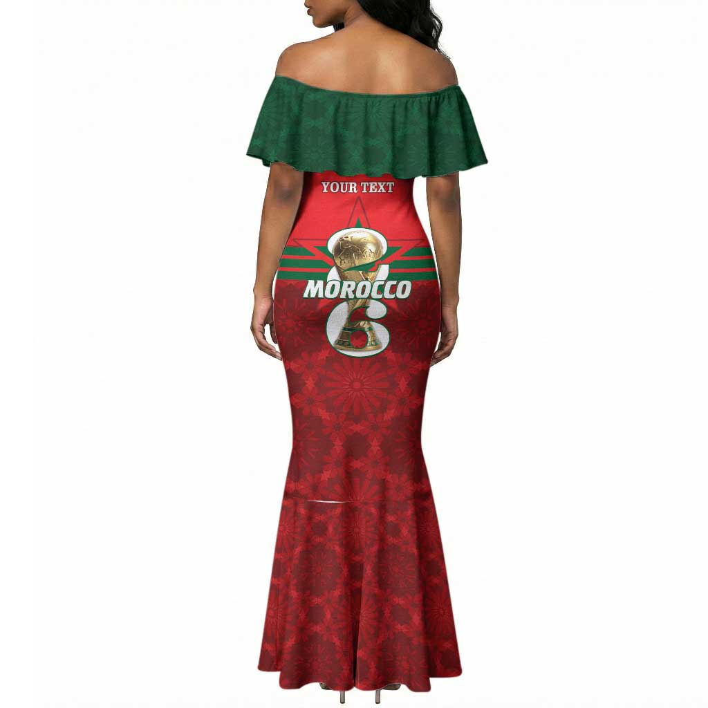Personalized Morocco Football Mermaid Dress 2026 Come On Atlas Lions LT14